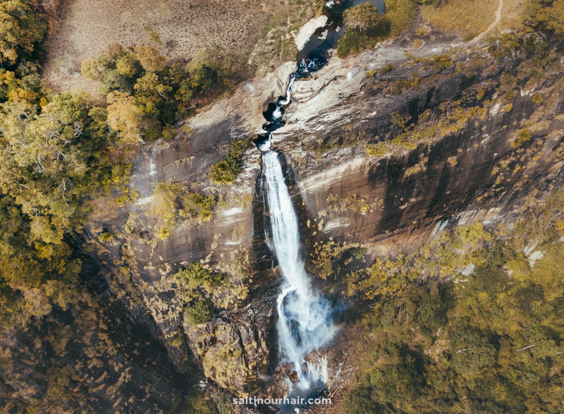 diyaluma falls sri lanka drone