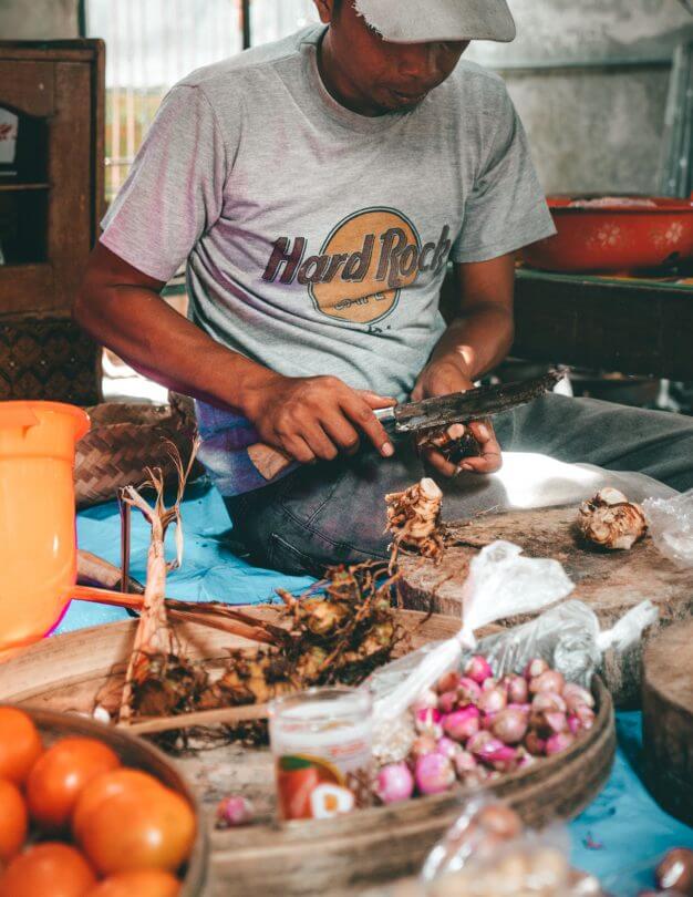 Bali verblijf bij de lokale bevolking koken