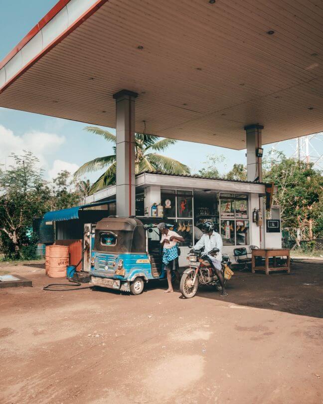 road trip east coast sri lanka gas station