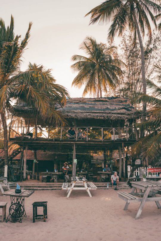 A rustic, two-story beach bar&mdash;Fernando