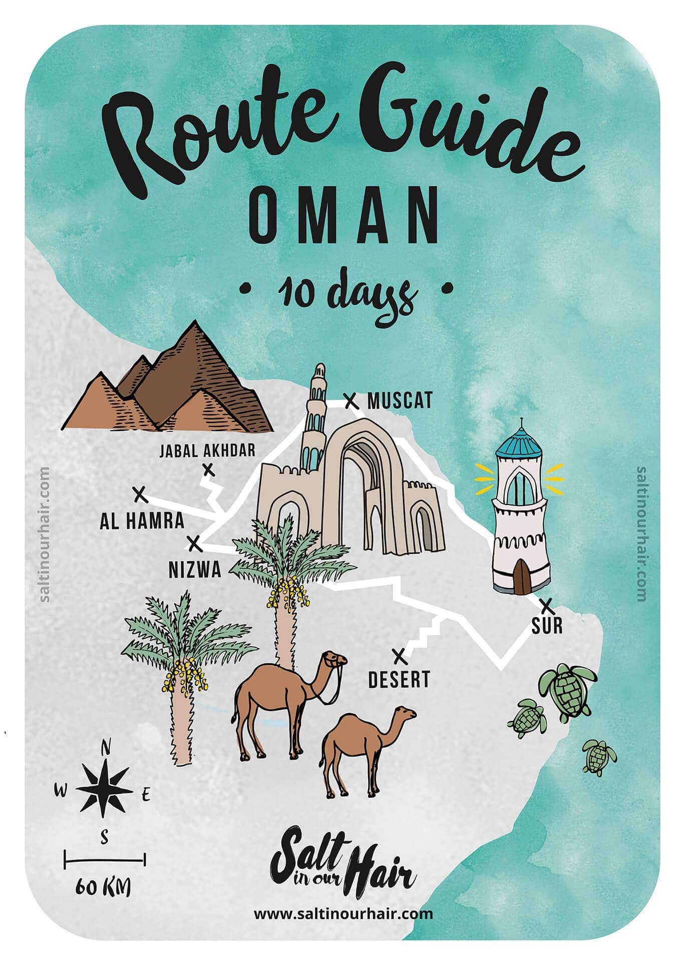 Oman routekaart 10 dagen
