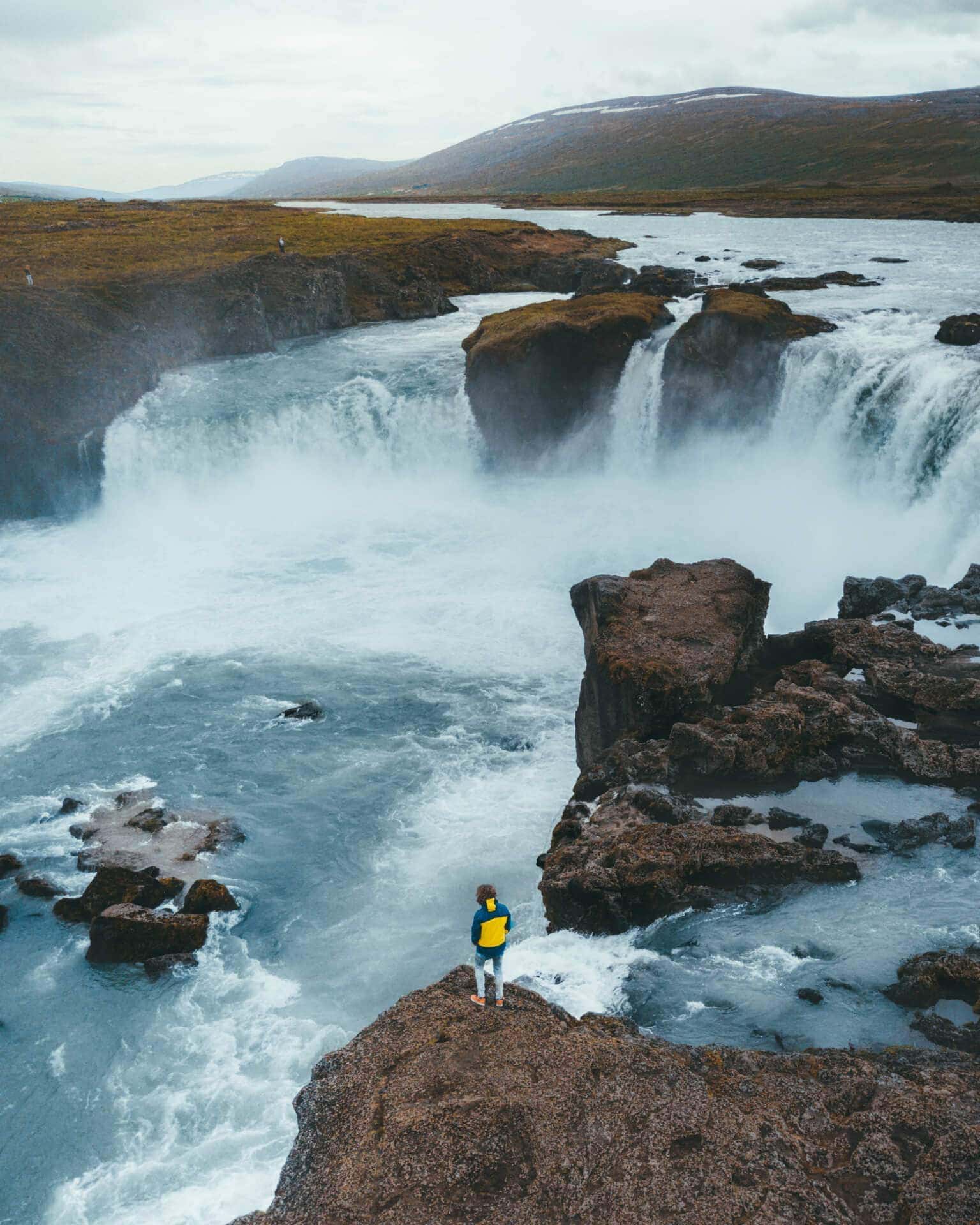 iceland route guide godafoss drone