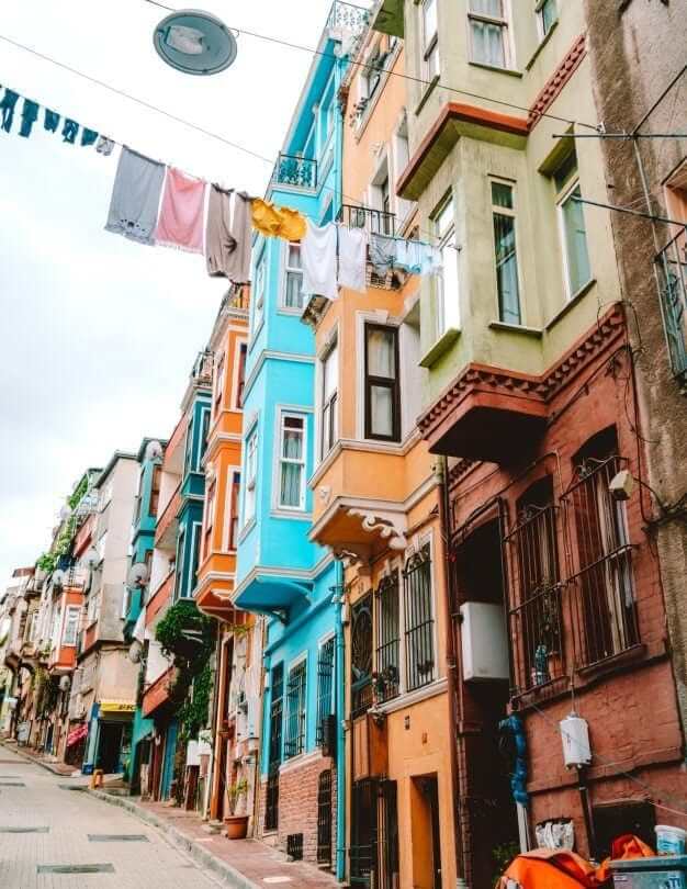 istanbul colorful street balat