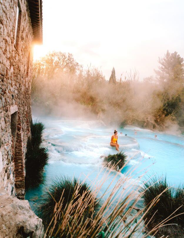 blauw Hot Springs Toscane Italië