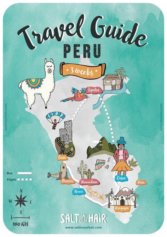 Peru Travel Guide Ultimate 3 Week Itinerary Salt In Our Hair   Peru Travel Guide Graphic Map 539x768 