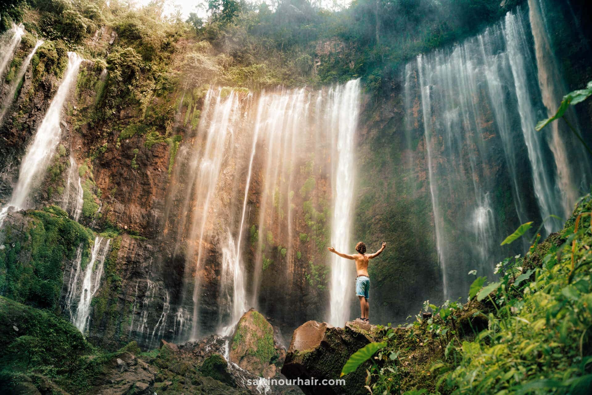 tumpak sewu best waterfall indonesia java foot