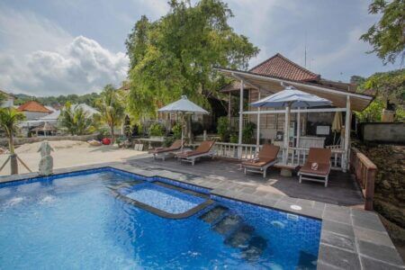 Houten Strand Zonsondergang Huisjes