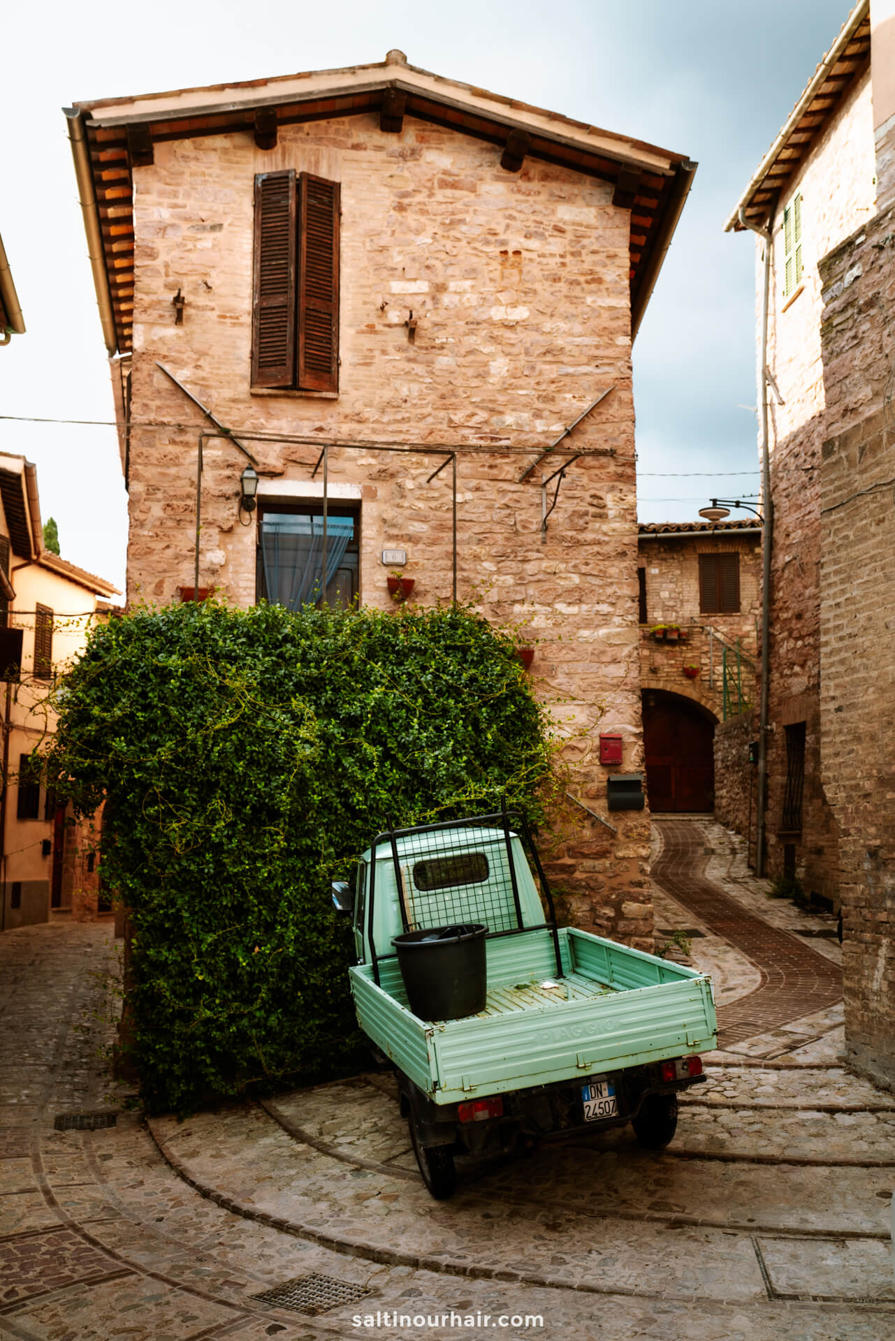 small truck in italian village