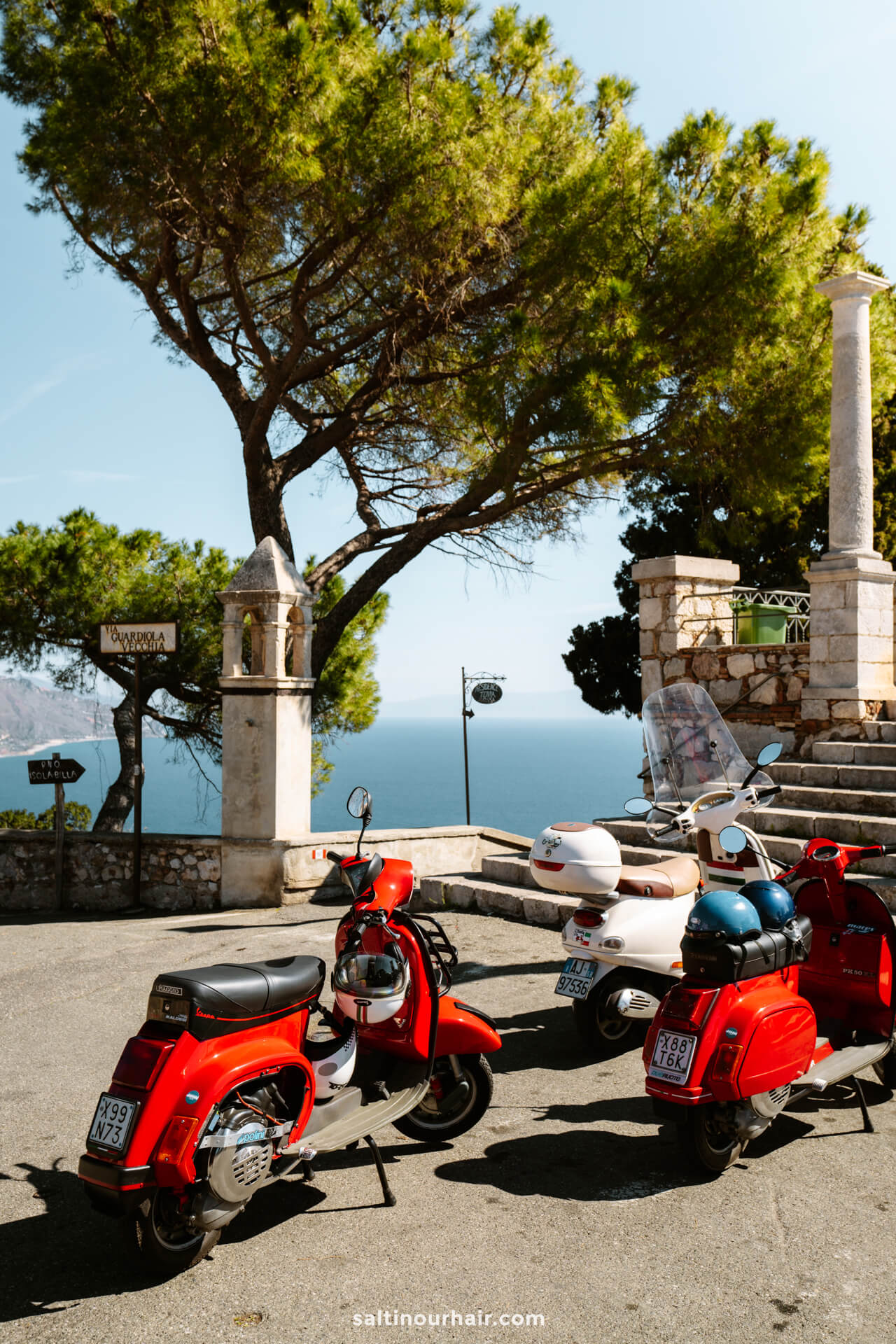 car rental sicily italy red vespa