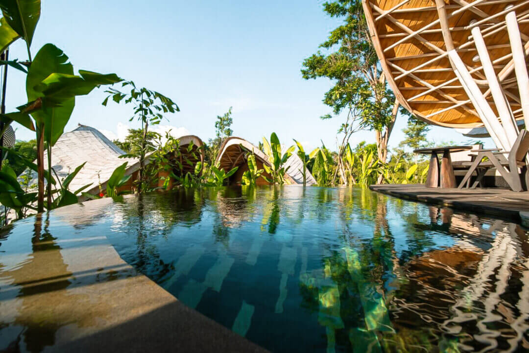 best bamboo houses in Bali ulaman eco luxury resort pool