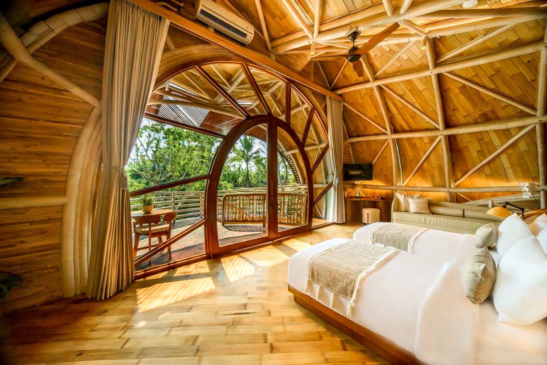 best bamboo houses in Bali ulaman eco luxury resort bedroom
