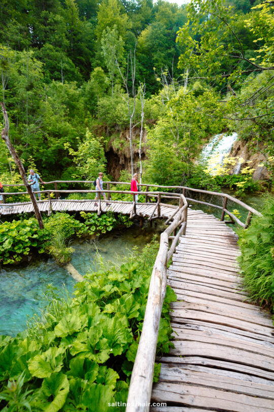 wooden bridge plitvice national park croatia hike