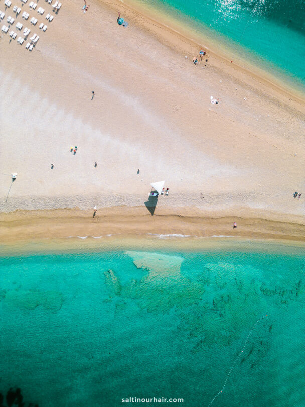 zlatni rat beach drone shot