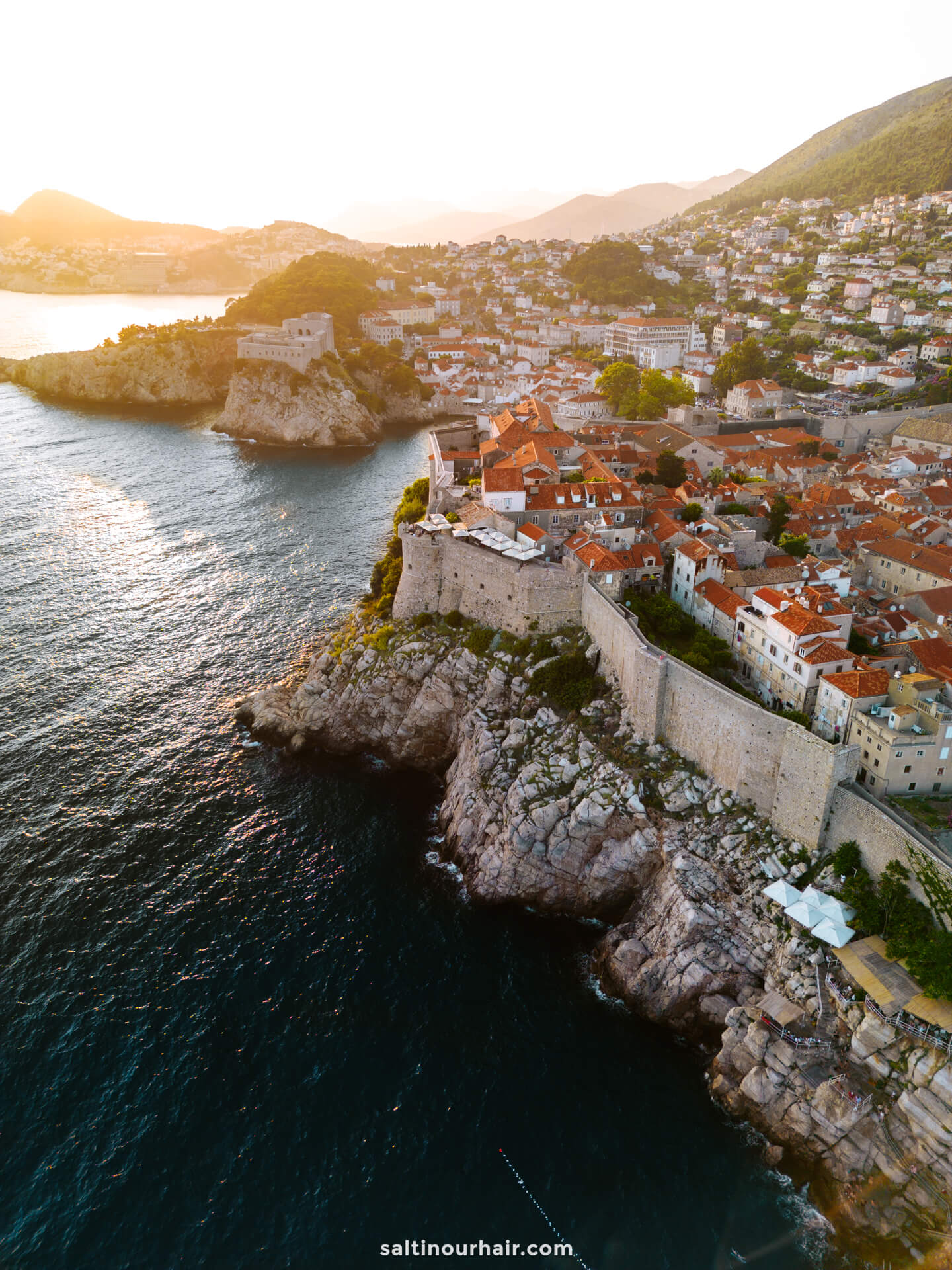 best things to do in Dubrovnik old town drone sunset