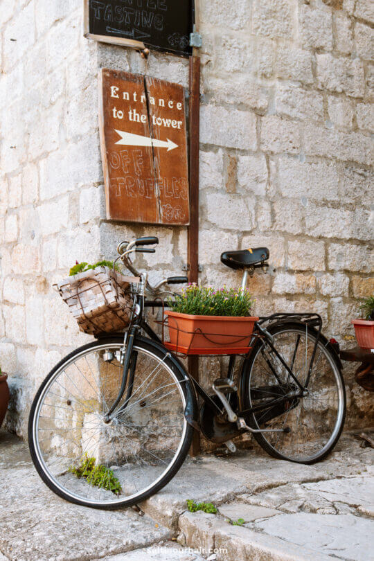 vintage bycicle motovun village croatia