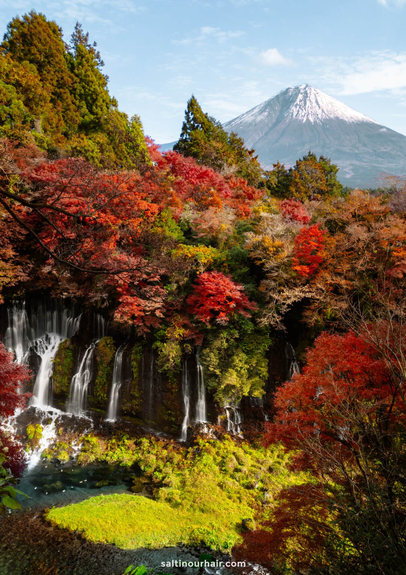 mt fuji japan waterfall