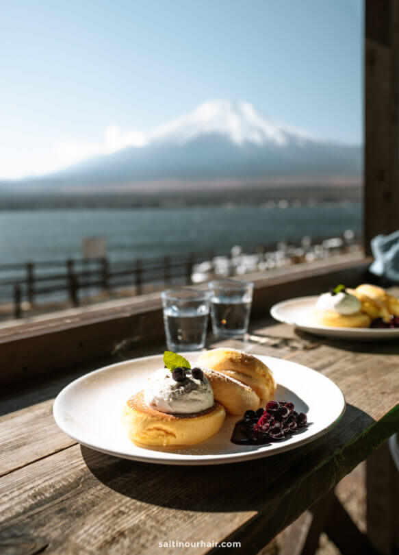 breakfast with mount fuji view japan