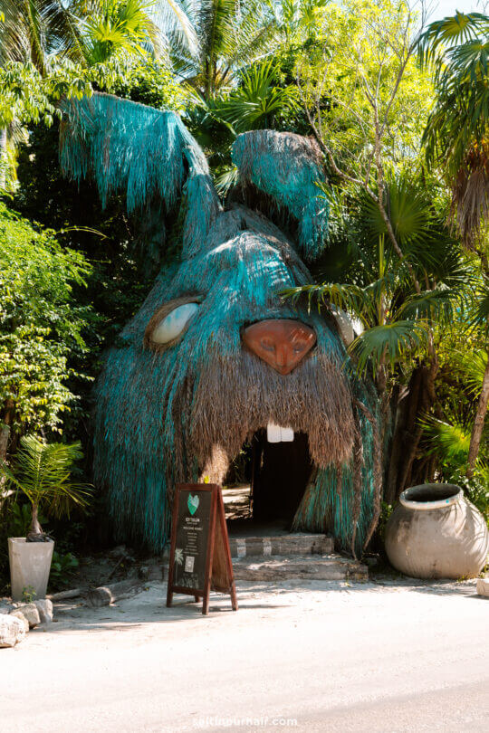 rabbit statue tulum mexico itinerary