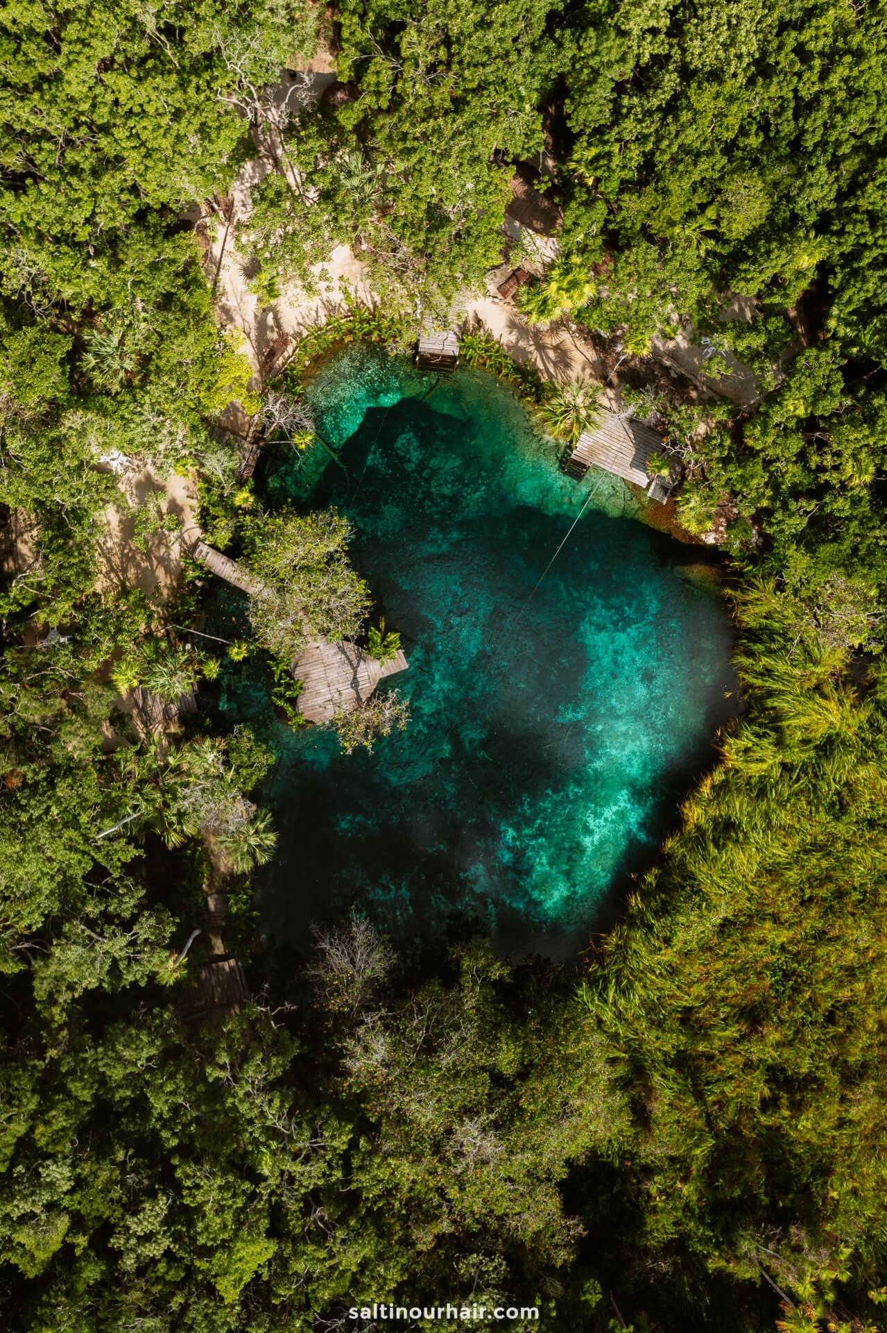 cenote drone photo Tulum mexico