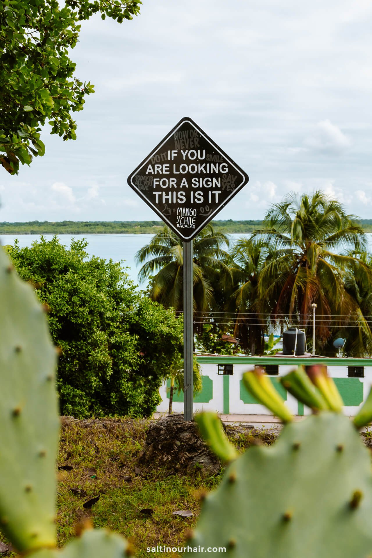 Bacalar Mexico old town sign