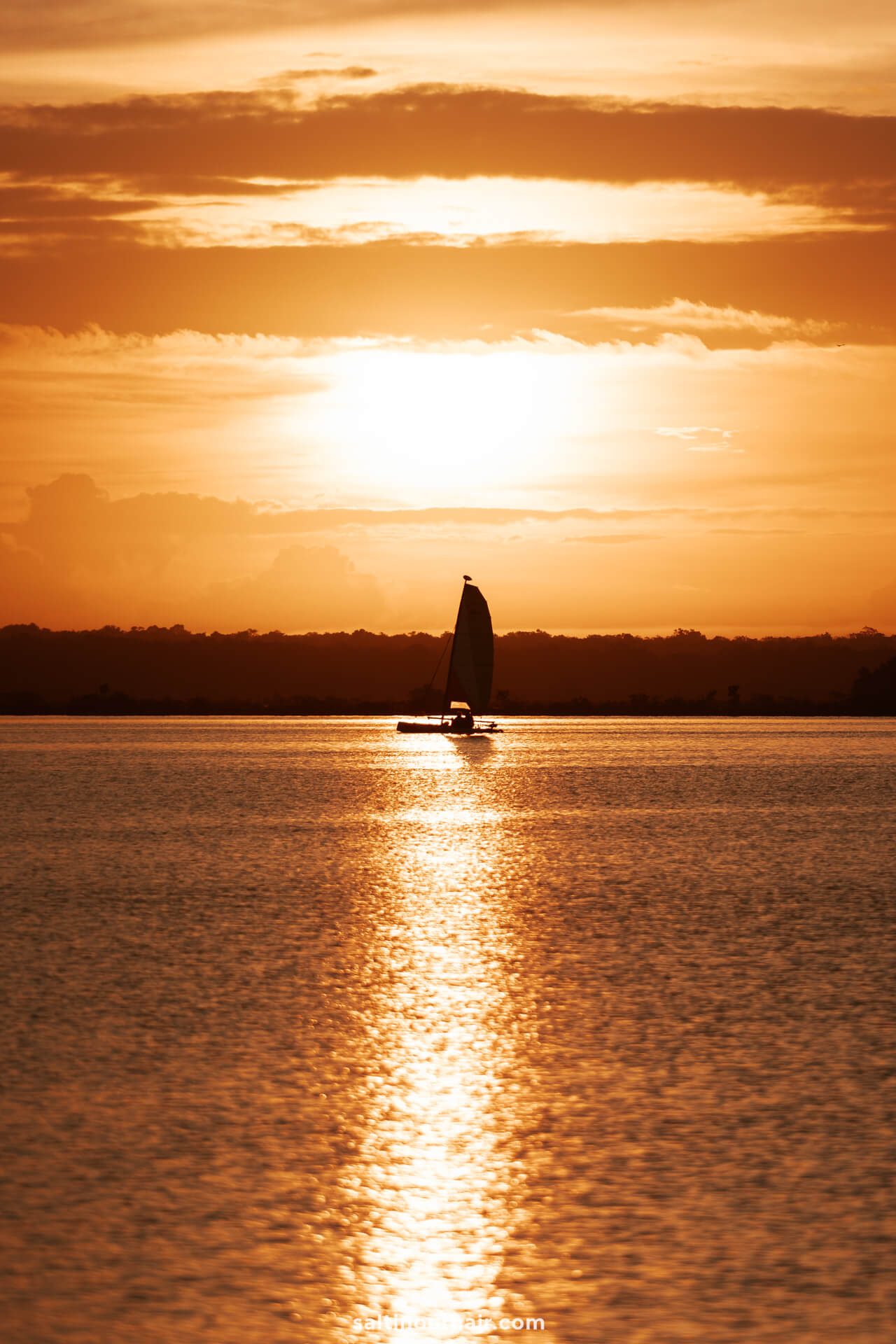 sunset boat Bacalar Mexico