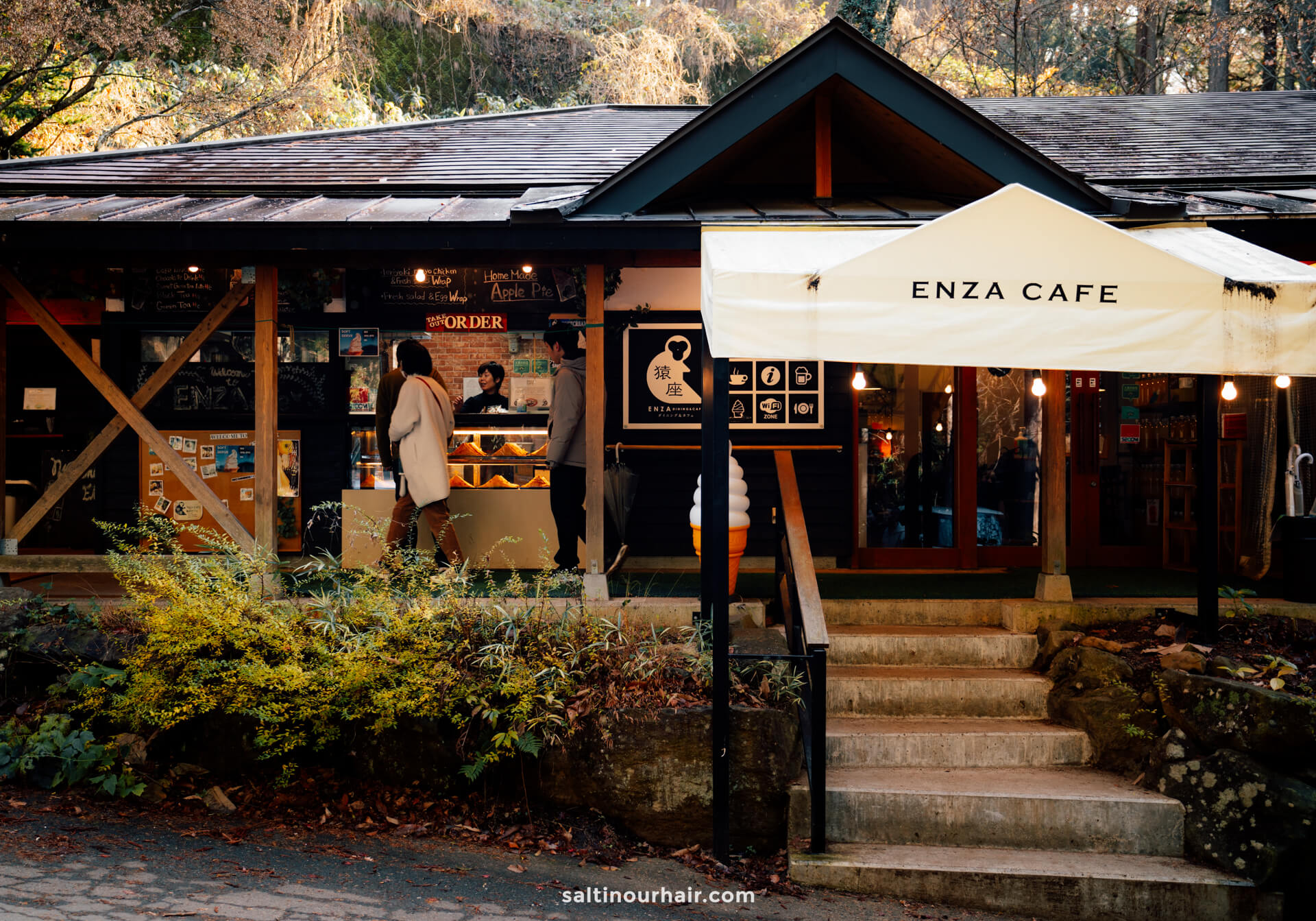cafe in snow monkey park japan