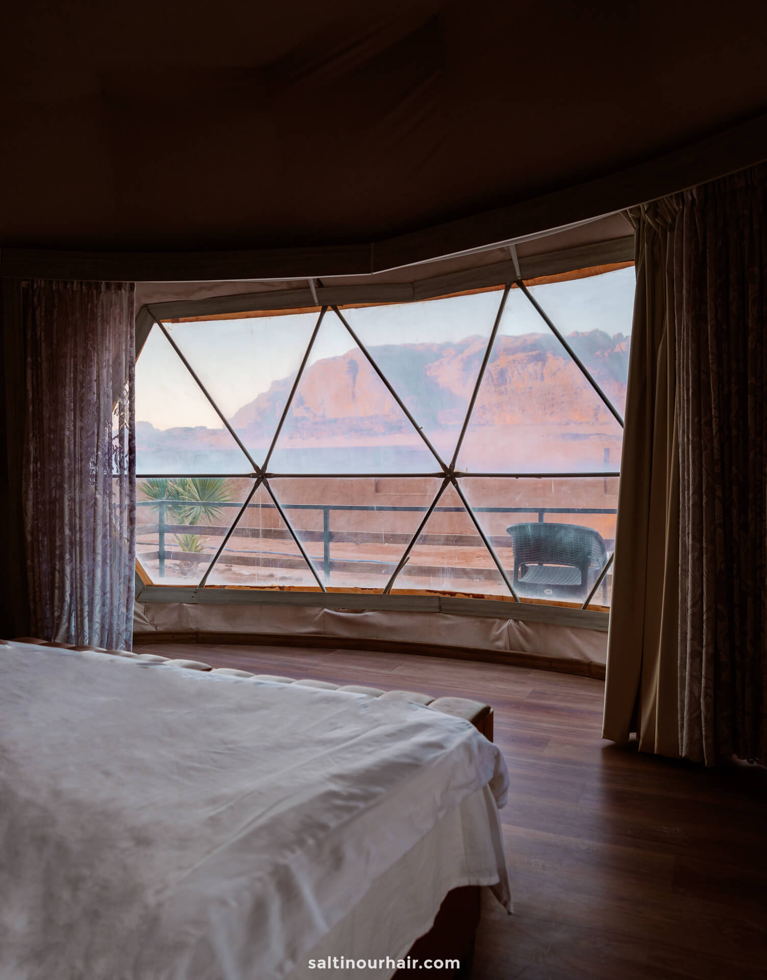 dome hotel room desert Wadi Rum Jordan
