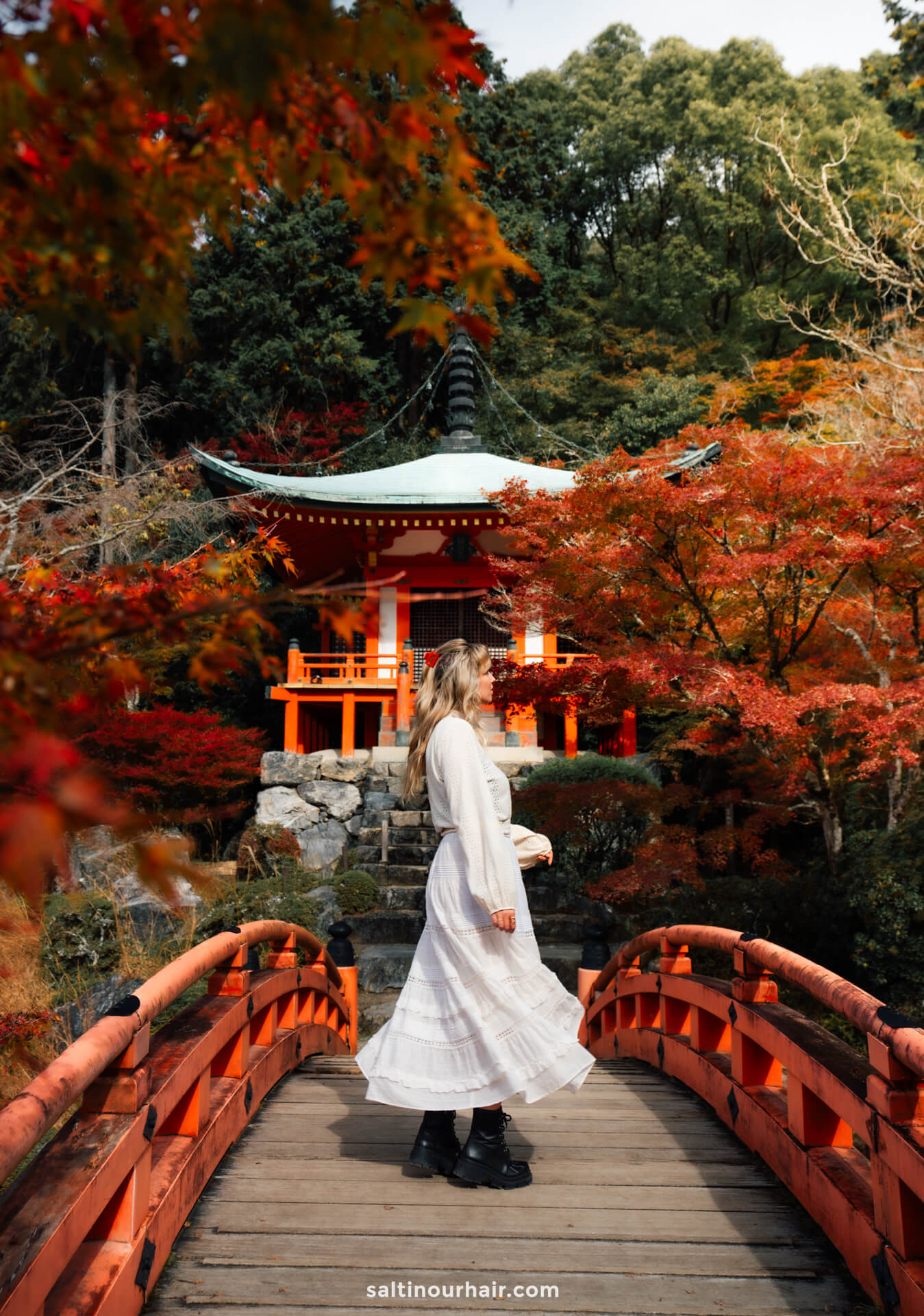 diago-ji temple kyoto japan in fall colors