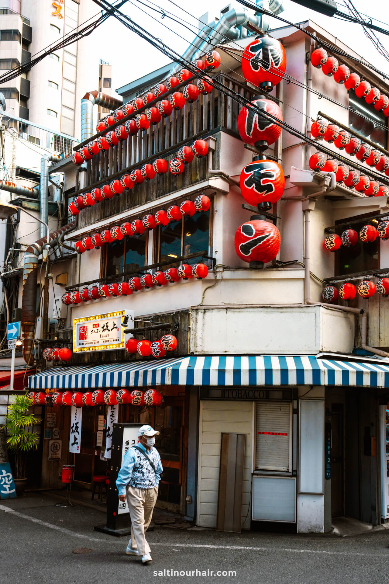 japanese building with red lanterns