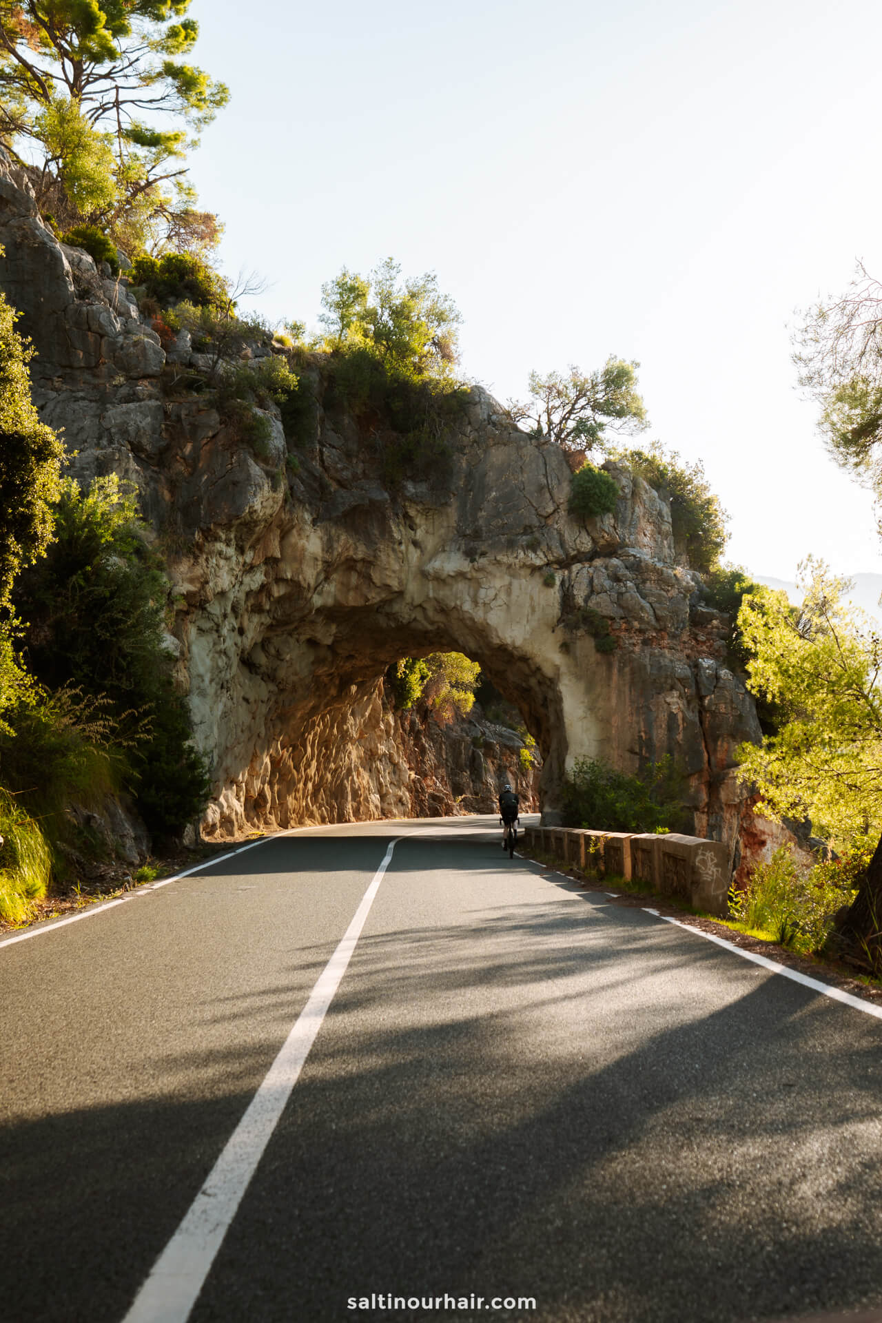 road to sa calobra tunnel rock mallorca