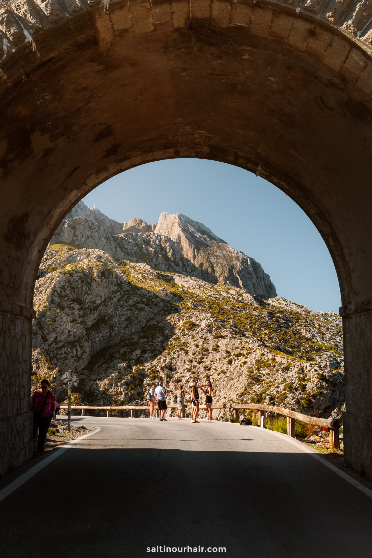 road tunnel mountain rock mallorca