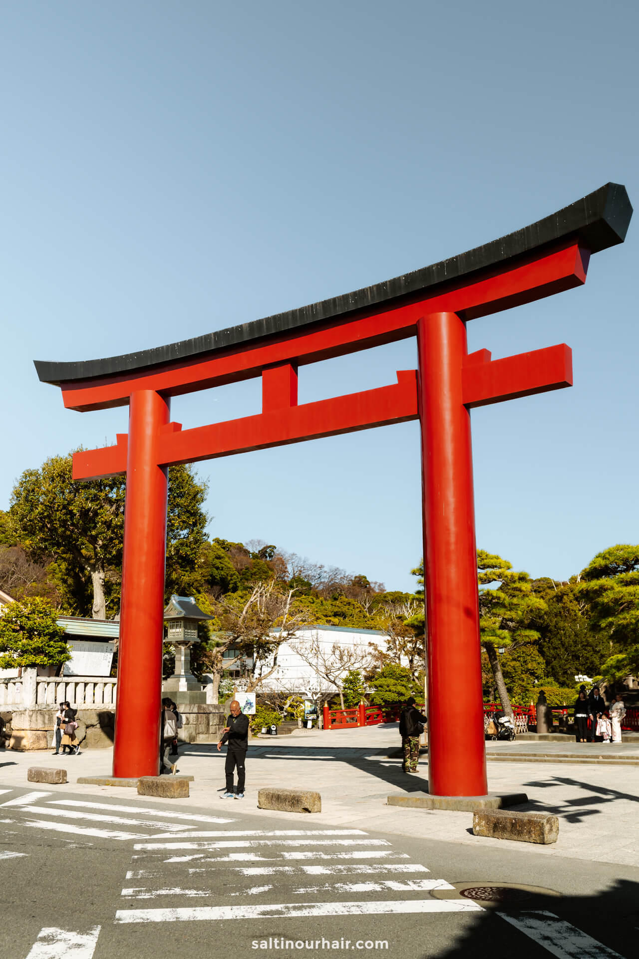 Tori gate city center Kamakura Japan