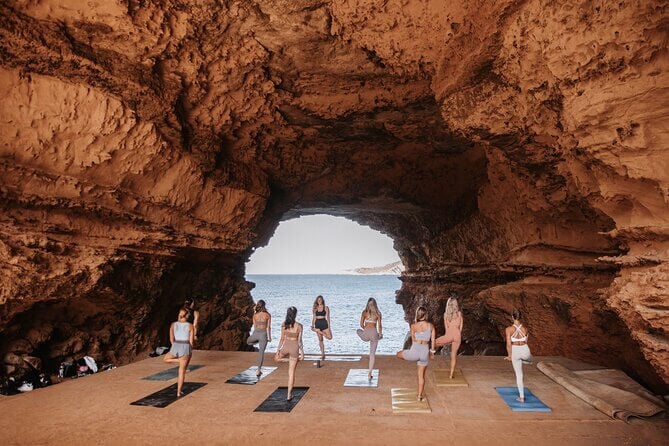 Yoga class beach