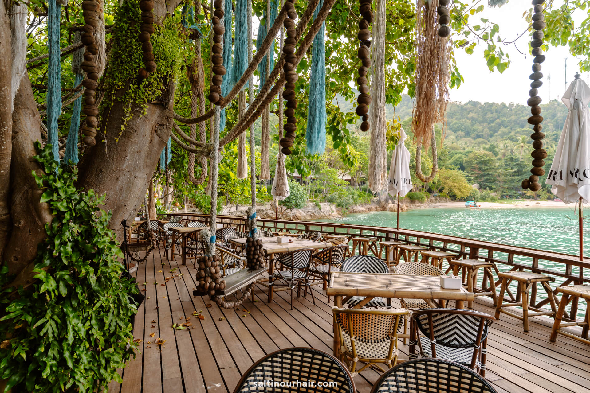 wooden platform beach bar things to do in Koh Phangan