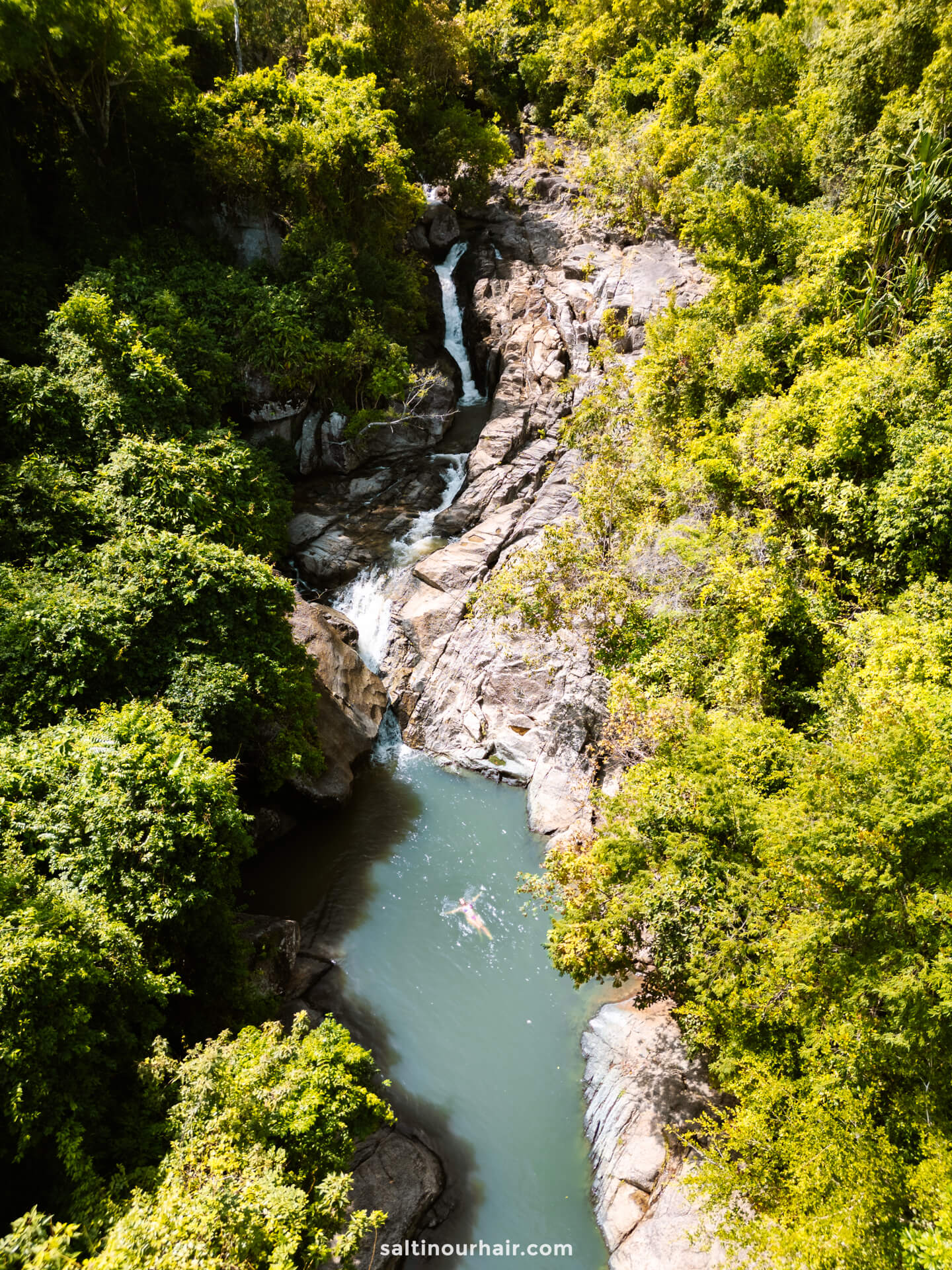 drone Than Sadet Waterfall things to do in Koh Phangan Thailand