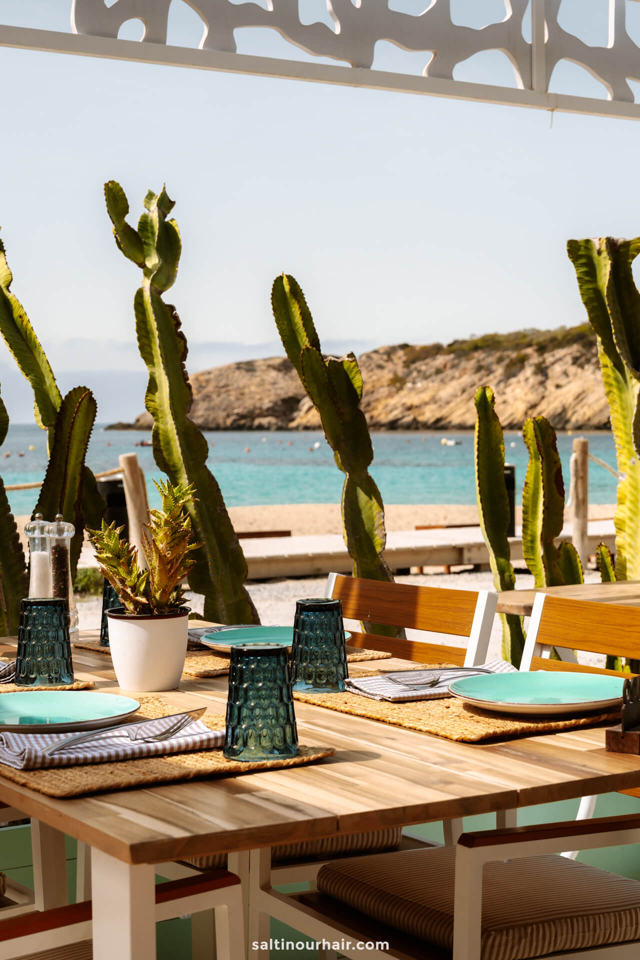 Beachfront restaurant Ibiza Spain