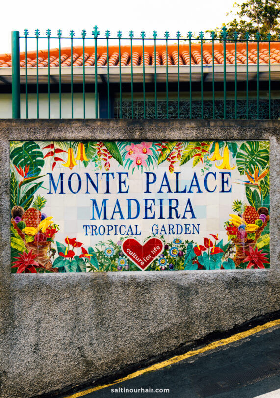 monte palace gardens tile sign Madeira Portugal