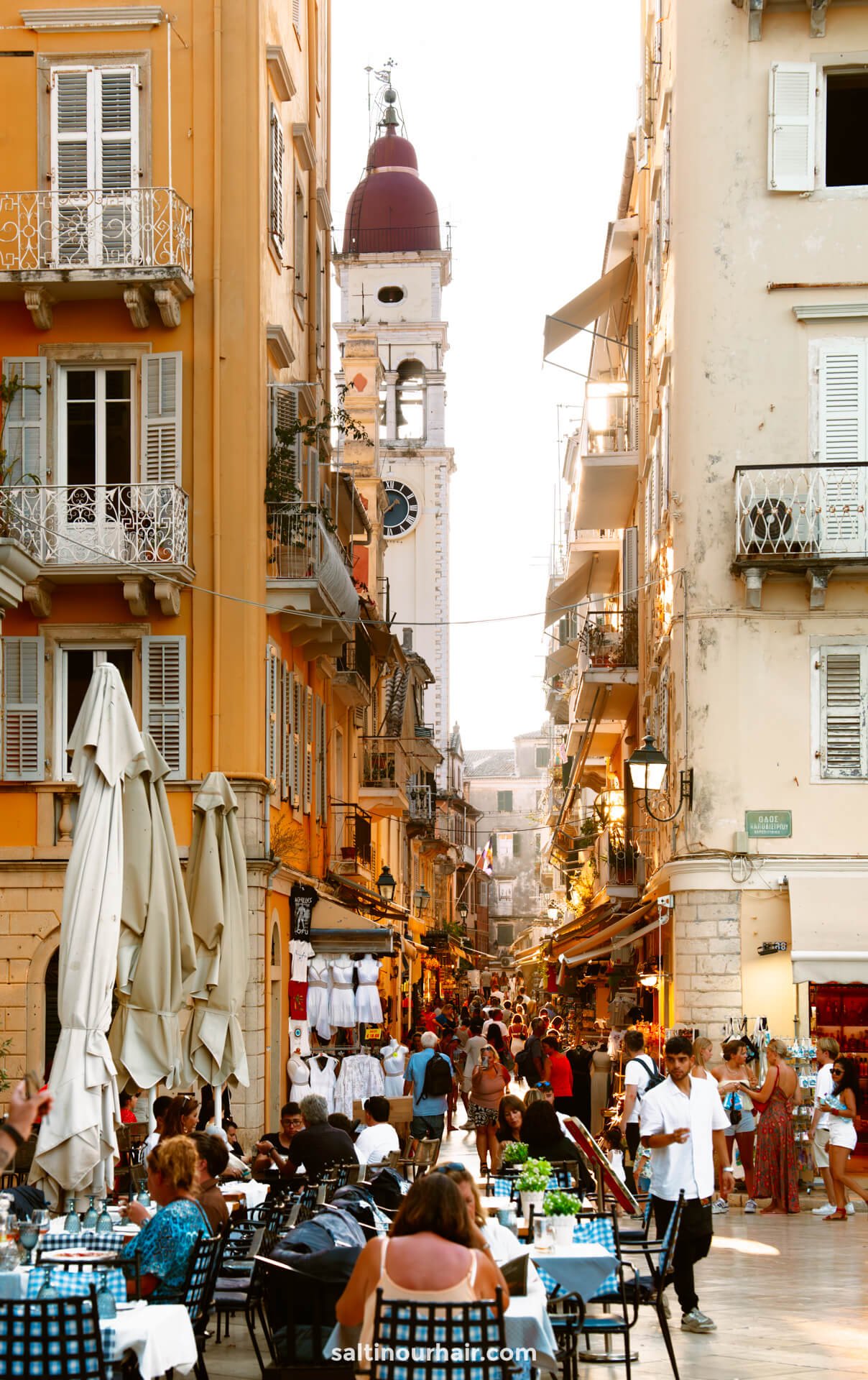 romantic street kerkyra corfu town greece