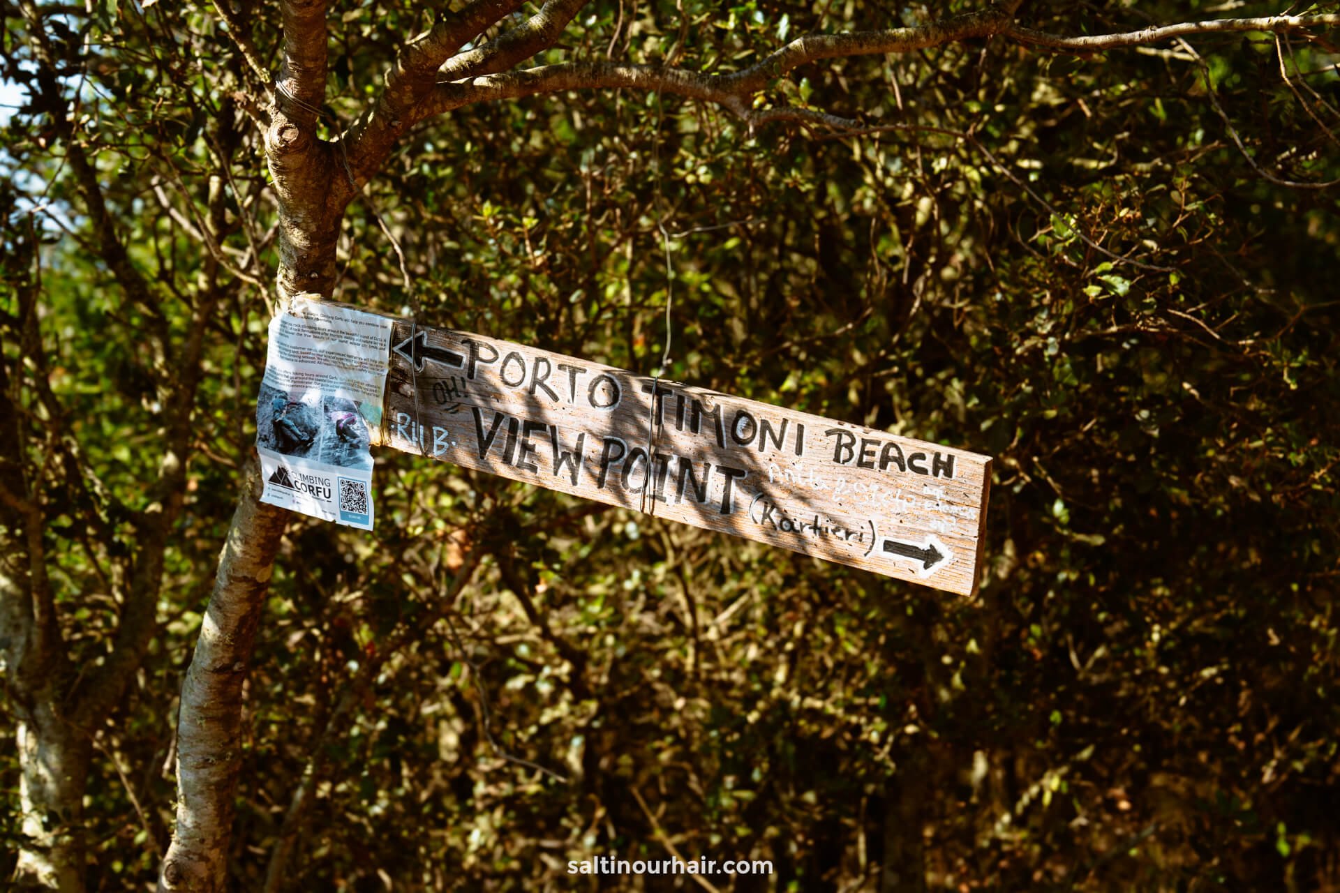 Porto Timoni Beach sign