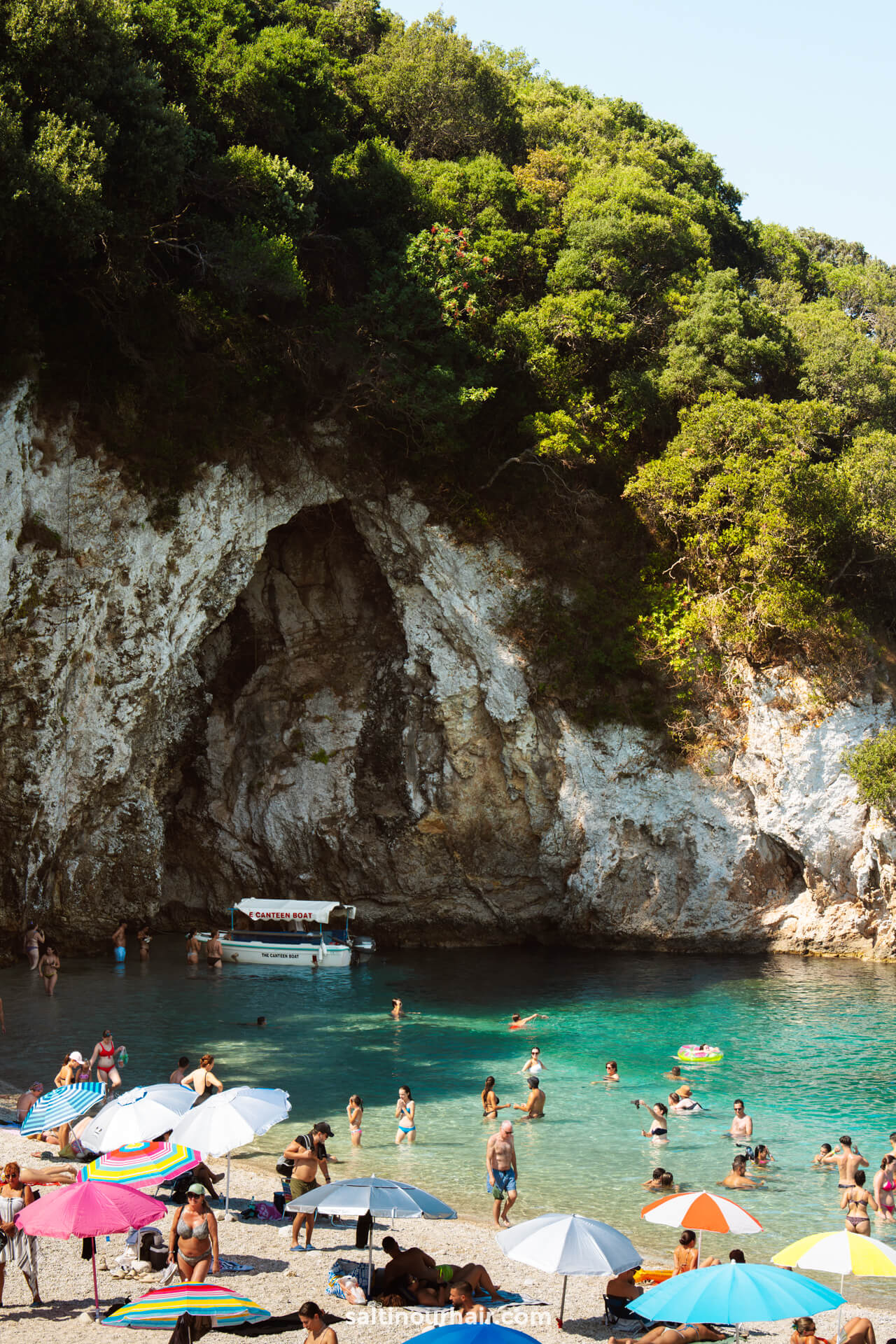 cave rovinia beach corfu