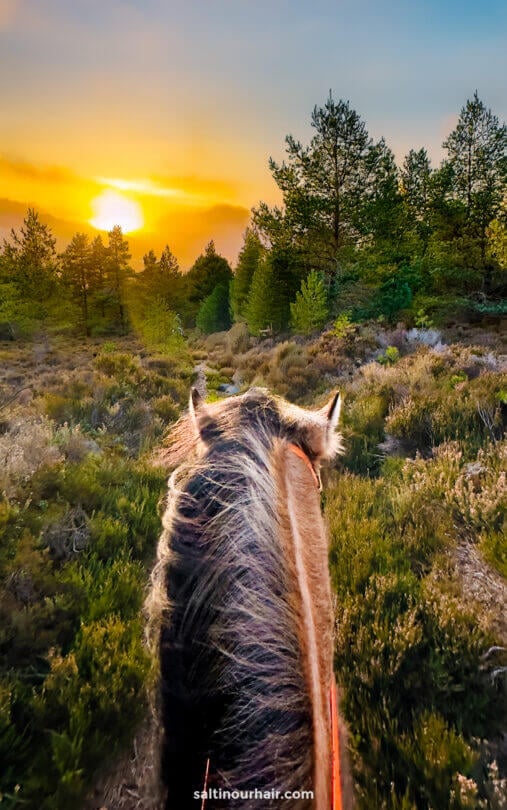 sunset horseback riding highlands scotland