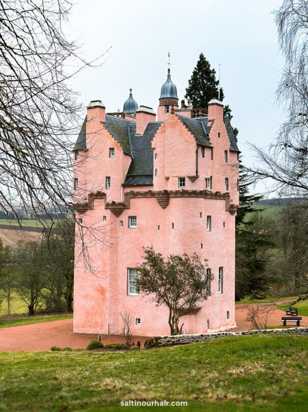 pink craigievar castle scotland