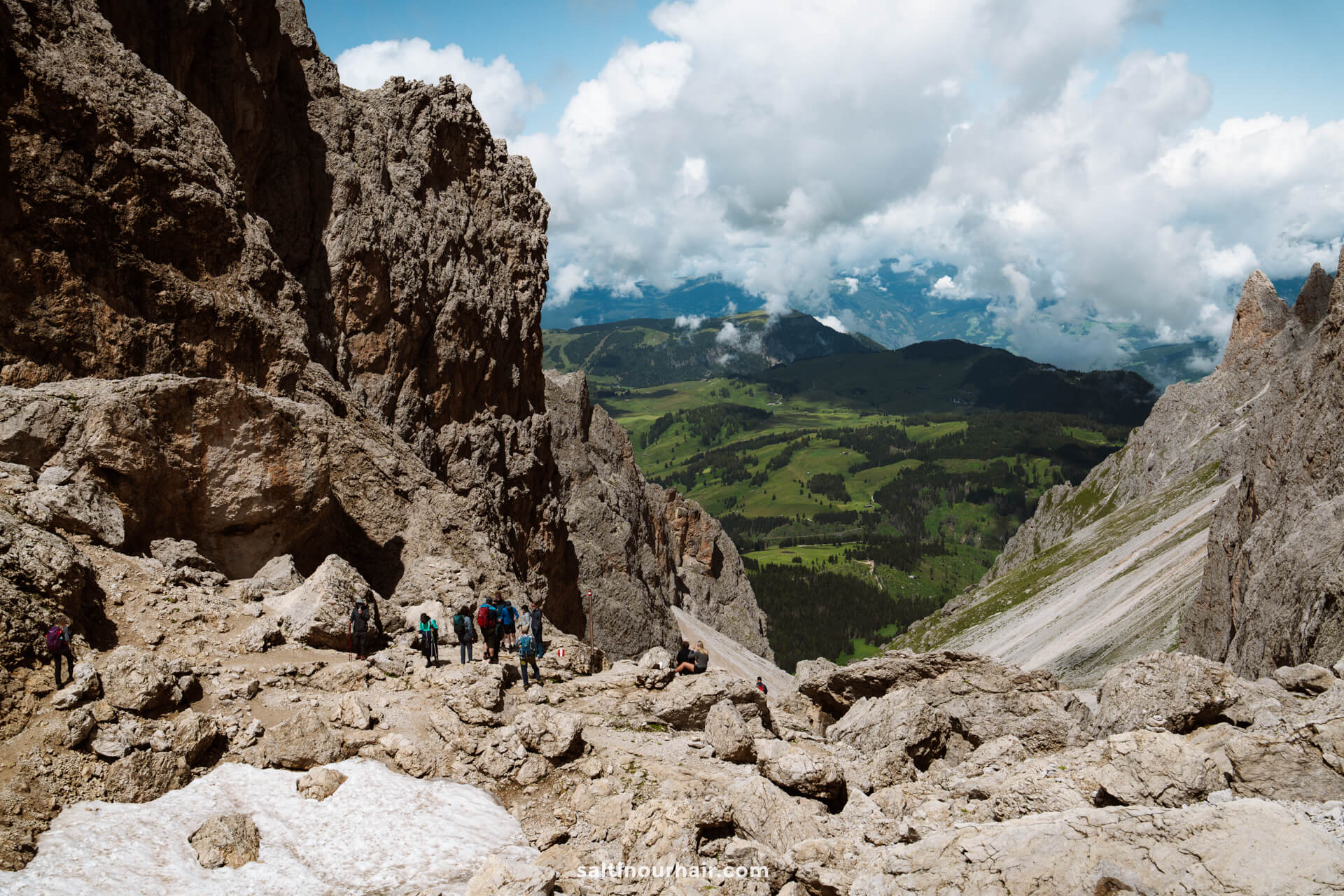 top of sassolungo mountain dolomites italy